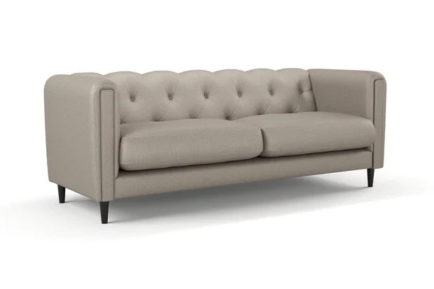 Photo of the fabric Taylor Oatmeal swatch by James Dunlop. Use for Curtains, Upholstery, Accessory. Style of Plain