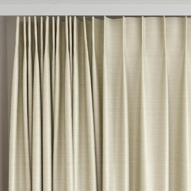Photo of the fabric Luxe Frost swatch by James Dunlop Essentials. Use for Curtains, Accessory, Top of Bed. Style of Plain, Texture