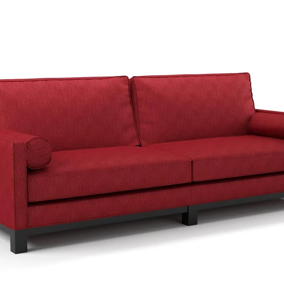 Photo of the fabric Trezor Rasberry swatch by James Dunlop FibreGuard. Use for Curtains, Upholstery, Accessory. Style of Chenille, Plain