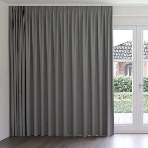 Photo of the fabric Oakley FR Carbon swatch by James Dunlop. Use for Curtains. Style of Plain, Texture
