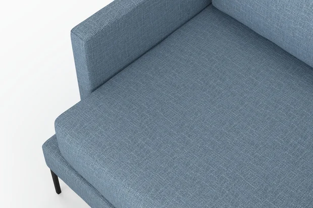 Photo of the fabric Pahi Sky swatch by Mokum. Use for Upholstery, Accessory. Style of Plain, Taffeta