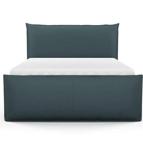 Photo of the fabric Allium Deep Teal swatch by Mokum. Use for Upholstery, Accessory. Style of Plain, Texture