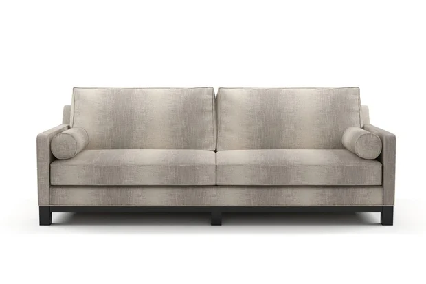 Photo of the fabric Maxime Zinc swatch by James Dunlop. Use for Upholstery, Accessory. Style of Stripe, Texture