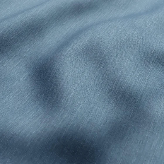 Photo of the fabric Provence Denim swatch by James Dunlop Essentials. Use for Curtains, Upholstery, Accessory, Top of Bed. Style of Plain, Texture