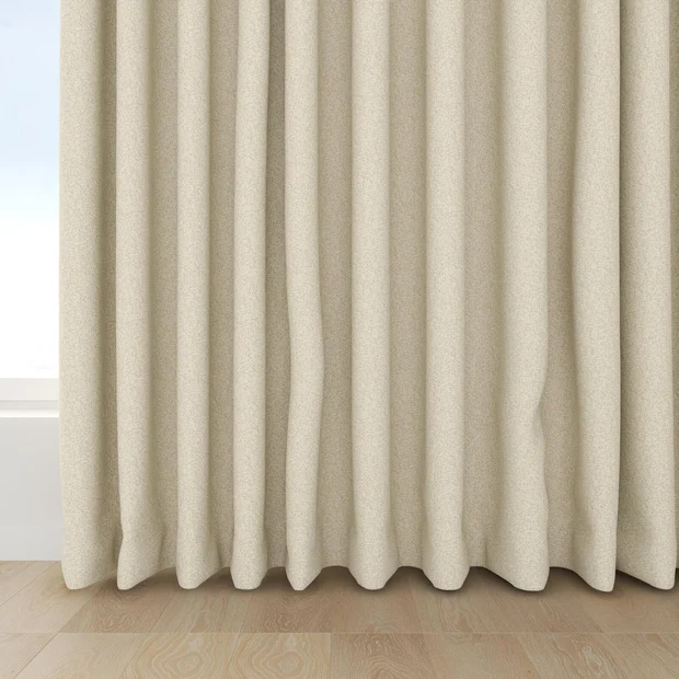 Photo of the fabric Bora Bora Oyster swatch by Mokum FibreGuard. Use for Curtains, Upholstery, Accessory. Style of Plain, Texture