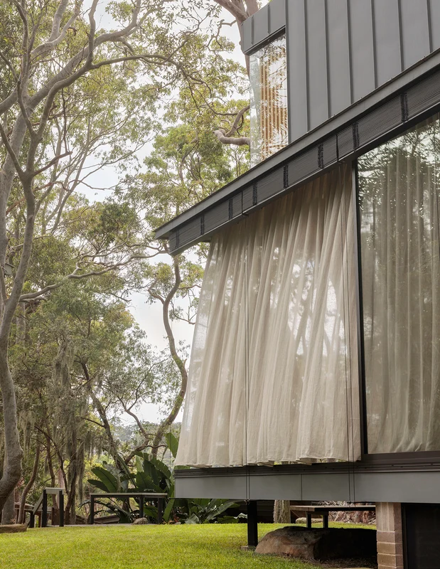 Photo of the fabric Laconia Air Swan in situ by James Dunlop. Use for Sheer Curtains. Style of Plain, Sheer