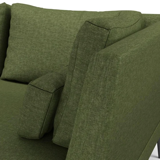 Photo of the fabric Tahiti Kale swatch by Mokum FibreGuard. Use for Curtains, Upholstery, Accessory, Top of Bed. Style of Chenille, Plain