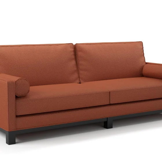 Photo of the fabric Airlie Red Earth swatch by James Dunlop. Use for Upholstery, Accessory. Style of Plain, Texture