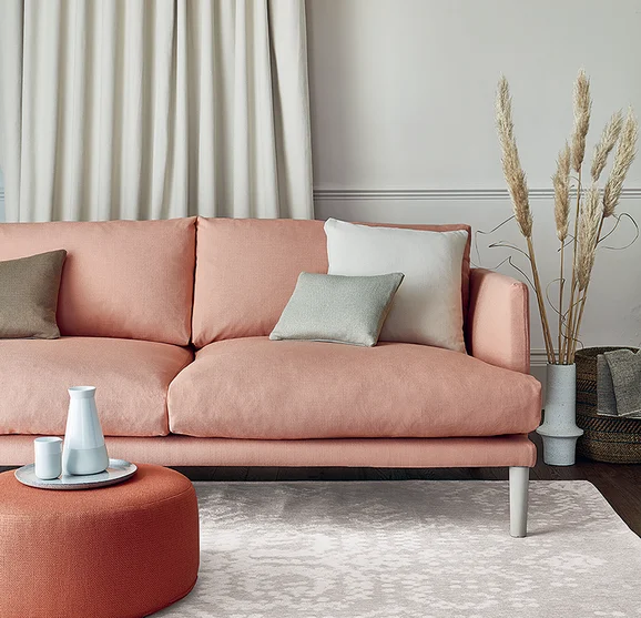 Photo of the fabric Calvia Easyclean V3371 13 in situ by Villa Nova. Use for Upholstery, Accessory. Style of Plain