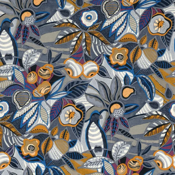 Photo of the fabric Tehuana Wp 7630 7630 0508 swatch by Casamance. Use for Wall Covering. Style of Floral And Botannical, Texture