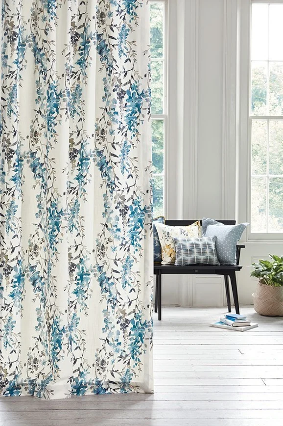 Photo of the fabric Hana V3233 06 in situ by Villa Nova. Use for Curtains, Upholstery Light Duty, Accessory. Style of Floral And Botannical, Print