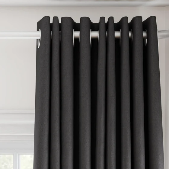 Photo of the fabric Urban Charcoal swatch by James Dunlop. Use for Curtains, Upholstery, Accessory. Style of Plain, Texture