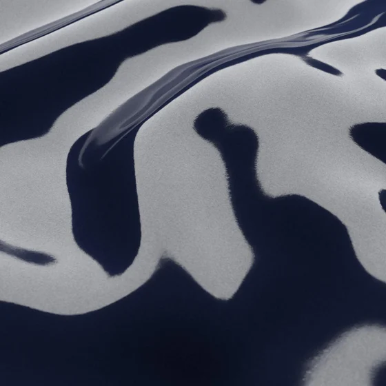 Photo of the fabric Lacquer Navy swatch by Zepel. Use for Upholstery. Style of Leather And Vinyl, Plain