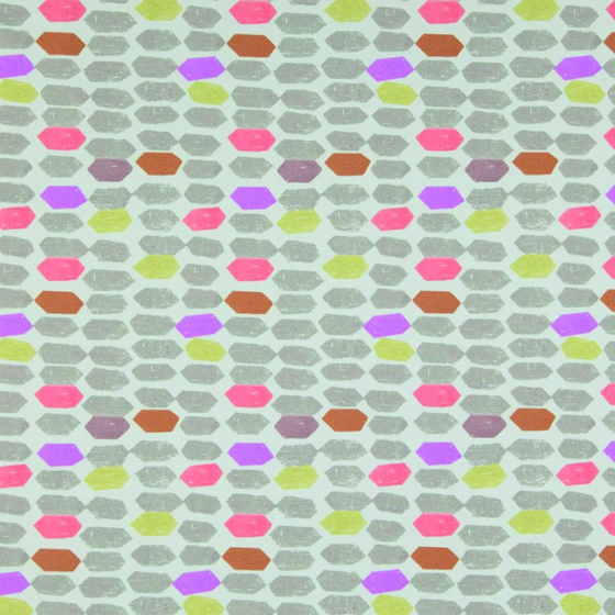 Photo of the fabric Juggle Calypso swatch by Zepel. Use for Curtains, Accessory, Top of Bed. Style of Abstract, Print
