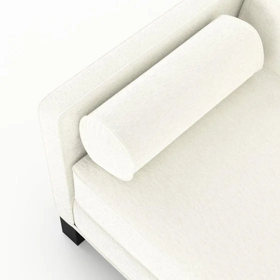 Photo of the fabric Snugly Pearl swatch by James Dunlop FibreGuard. Use for Upholstery, Accessory, Top of Bed. Style of Chenille, Plain
