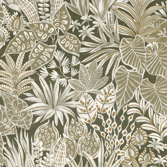 Photo of the fabric Madhuca Wp 7595 7595 0814 swatch by Casamance. Use for Wall Covering. Style of Floral And Botannical, Print