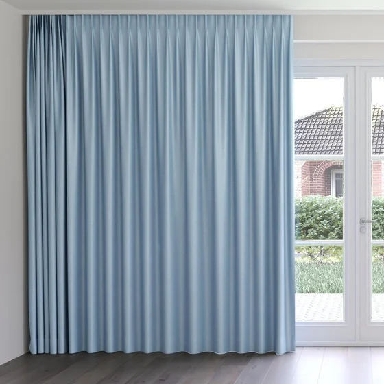 Photo of the fabric Provence Sky swatch by James Dunlop Essentials. Use for Curtains, Upholstery, Accessory, Top of Bed. Style of Plain, Texture