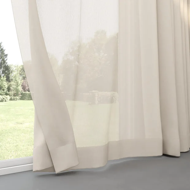 Photo of the fabric Gouache Calico swatch by Mokum. Use for Curtains, Accessory. Style of Plain, Taffeta