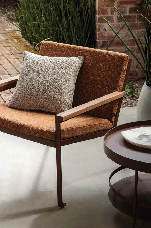 Photo of the fabric Elba Sand in situ by Mokum. Use for Upholstery, Accessory. Style of Plain, Texture