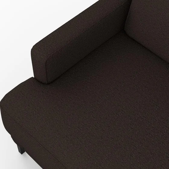 Photo of the fabric Grande Boucle Chocolate swatch by Catherine Martin by Mokum. Use for Upholstery, Accessory. Style of Plain, Texture