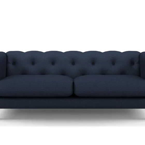 Photo of the fabric Sabato Navy swatch by James Dunlop FibreGuard. Use for Upholstery, Accessory. Style of Plain, Texture