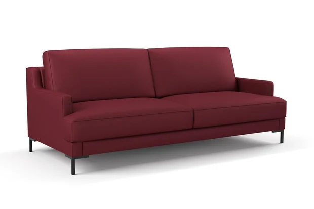 Photo of the fabric Como Bordeaux swatch by Mokum. Use for Upholstery, Accessory. Style of Plain, Texture