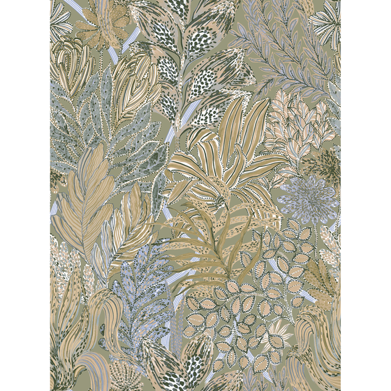 Photo of the fabric Borromee Wp 7432 0834 swatch by Casamance. Use for Wall Covering