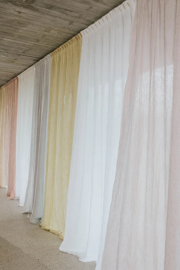 Photo of the fabric Kami YP21007 in situ by Designs Of The Time. Use for Sheer Curtains. Style of Sheer