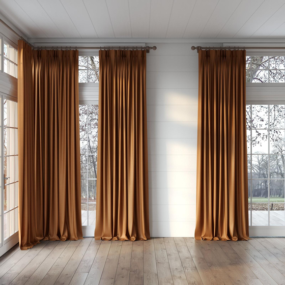 Photo of the fabric Luxe Nutmeg swatch by James Dunlop Essentials. Use for Curtains, Accessory, Top of Bed. Style of Plain, Texture
