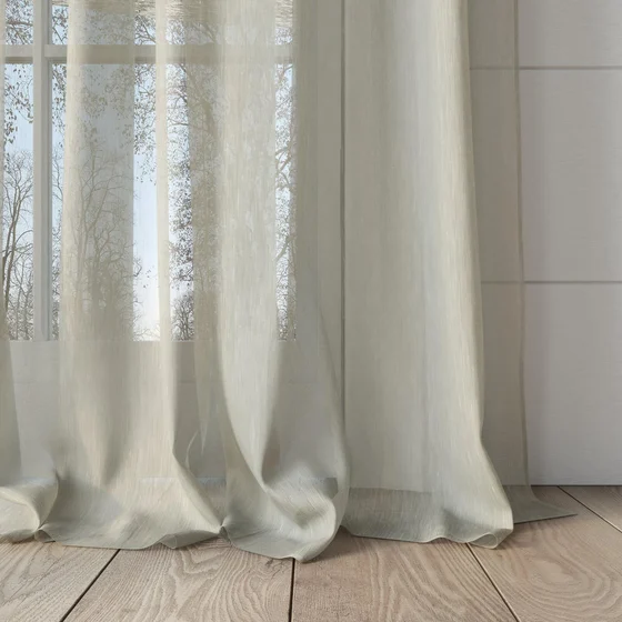 Photo of the fabric Aurora Sandstone swatch by Mokum. Use for Sheer Curtains. Style of Plain, Sheer