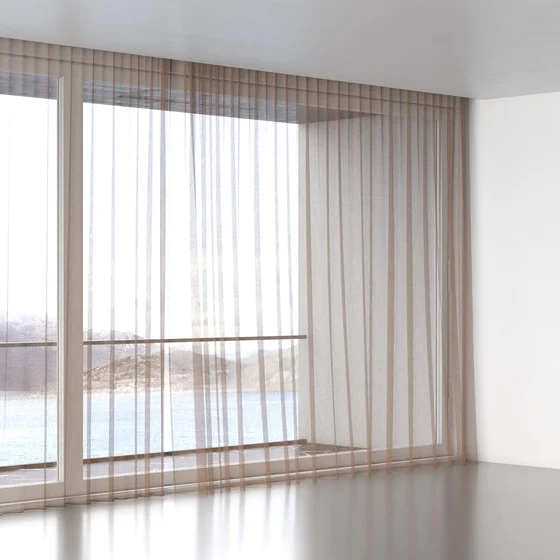 Photo of the fabric Makai (JDG) Copper swatch by Mokum. Use for Sheer Curtains. Style of Plain, Sheer