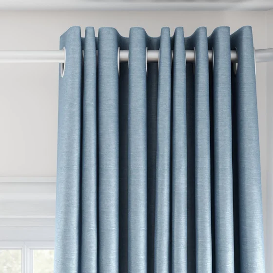 Photo of the fabric Provence Sky swatch by James Dunlop Essentials. Use for Curtains, Upholstery, Accessory, Top of Bed. Style of Plain, Texture