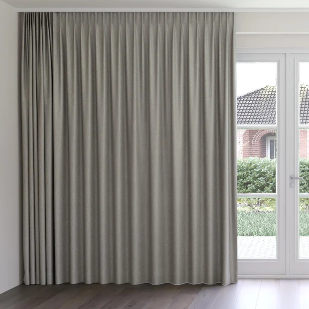 Photo of the fabric Glamour Liquorice swatch by James Dunlop. Use for Curtains, Accessory. Style of Plain, Taffeta