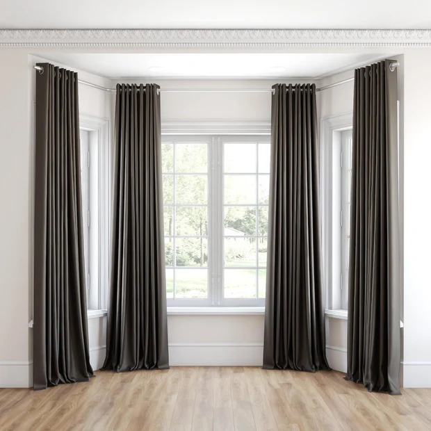 Photo of the fabric Silk Road Truffle swatch by James Dunlop Essentials. Use for Curtains, Accessory. Style of Plain, Texture