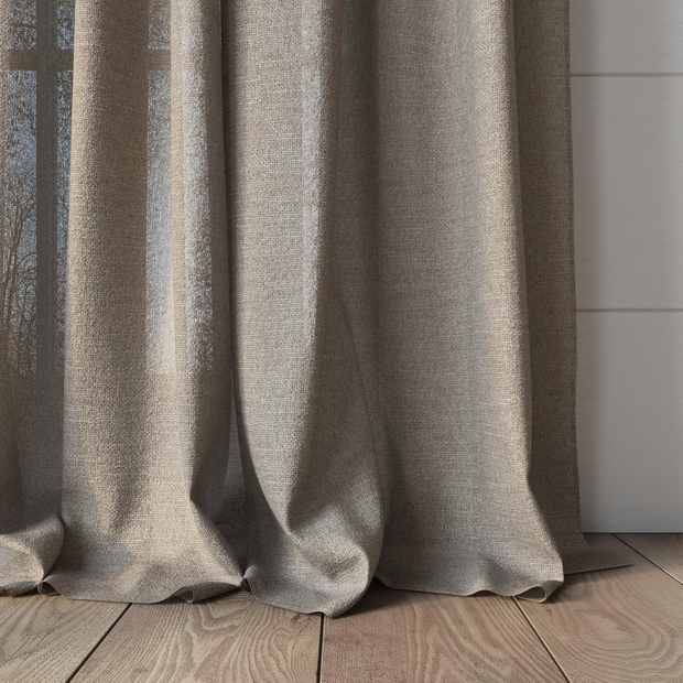 Photo of the fabric Revel Clay swatch by Mokum. Use for Curtains. Style of Plain, Texture