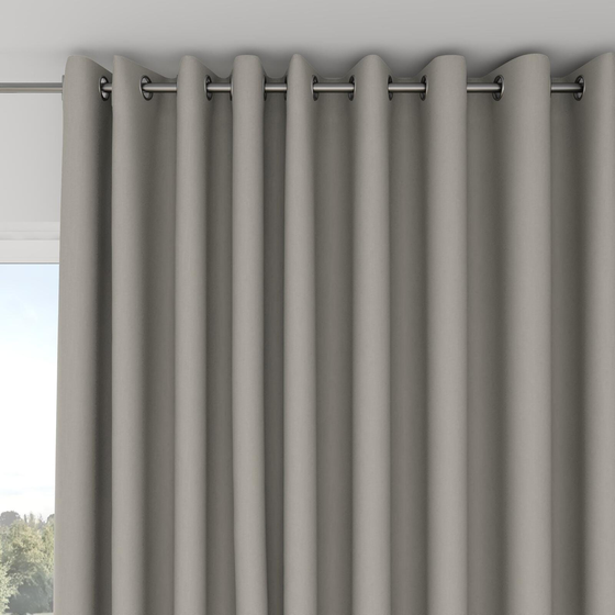 Photo of the fabric Satori Stonewash Stone swatch by Mokum. Use for Curtains, Upholstery Light Duty, Accessory, Top of Bed. Style of Plain, Texture