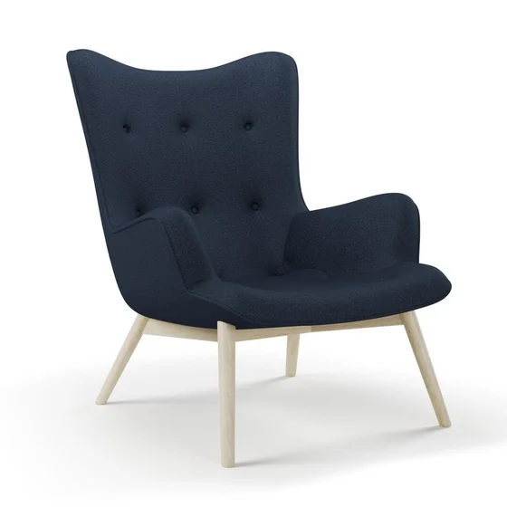 Photo of the fabric Sabato Navy swatch by James Dunlop FibreGuard. Use for Upholstery, Accessory. Style of Plain, Texture