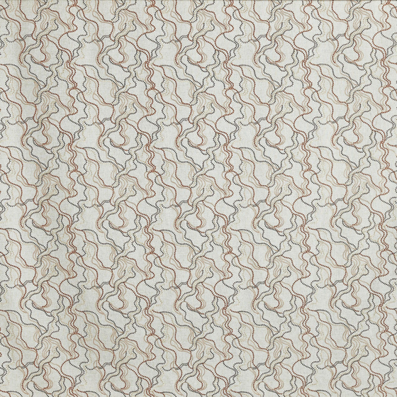 Photo of the fabric Elodie 4302 Coral 406 swatch by Prestigious. Use for Curtains, Accessory. Style of Abstract, Jacquard