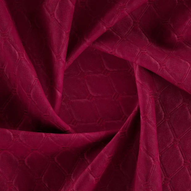 Photo of the fabric Tia Tulip swatch by Zepel FibreGuard. Use for Upholstery, Accessory, Top of Bed. Style of Geometric, Velvet