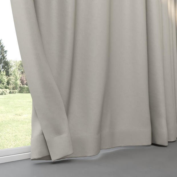 Photo of the fabric Satori Stonewash Stone swatch by Mokum. Use for Curtains, Upholstery Light Duty, Accessory, Top of Bed. Style of Plain, Texture
