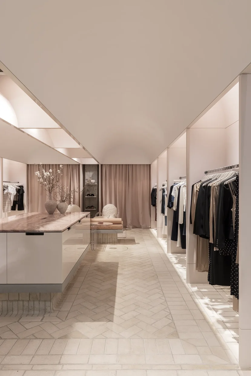 CURTAINS AT BEC + BRIDGE BOUTIQUE BY ZEPEL COLLECTION ATLAS COLOUR POWDER. Image credit: Bec + Bridge (website)