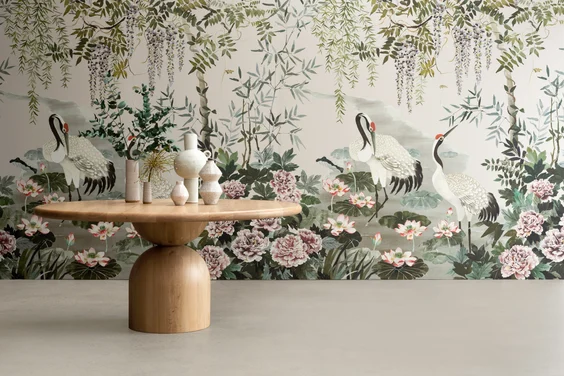 Gravure Printing onto non-woven substrate | Mizu Garden Wallpanel by Mokum