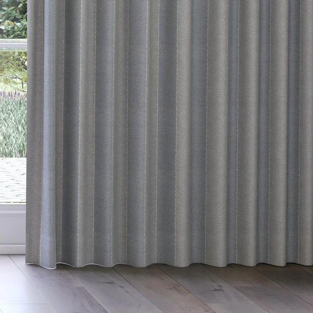 Photo of the fabric Zanella Folkstone swatch by James Dunlop Essentials. Use for Sheer Curtains. Style of Sheer, Stripe