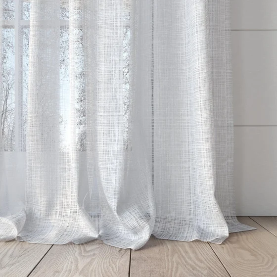 Photo of the fabric Scandinese Whitewash swatch by James Dunlop. Use for Sheer Curtains. Style of Plain, Sheer