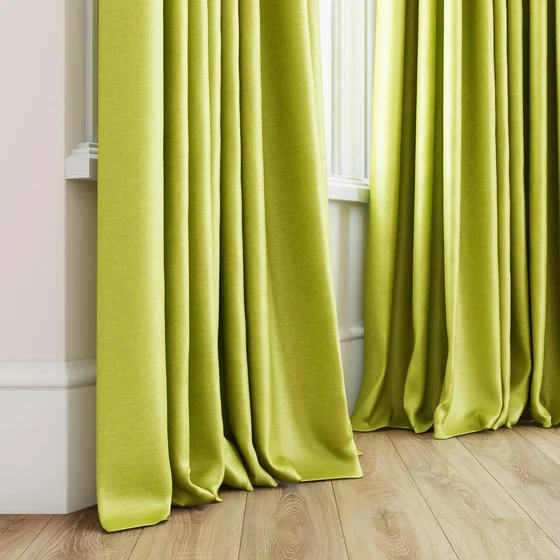 Photo of the fabric Provence Chartreuse swatch by James Dunlop Essentials. Use for Curtains, Upholstery, Accessory, Top of Bed. Style of Plain, Texture