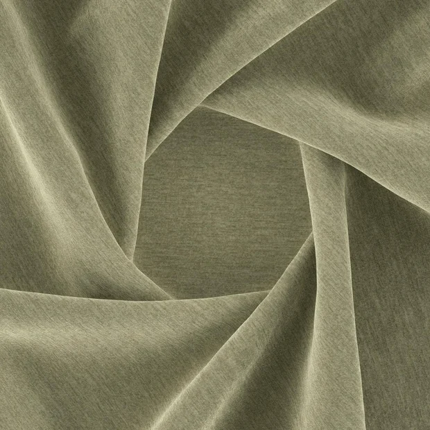 Photo of the fabric Geneva Thyme swatch by Zepel FibreGuard. Use for Curtains, Upholstery, Accessory, Top of Bed. Style of Chenille, Plain