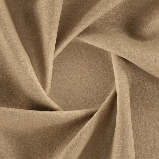 Photo of the fabric Amigo Taupe swatch by Zepel. Use for Curtains, Upholstery, Accessory, Top of Bed. Style of Chenille, Plain