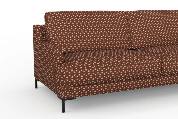 Photo of the fabric Samurai Burnt Orange swatch by Mokum. Use for Upholstery, Accessory. Style of Geometric