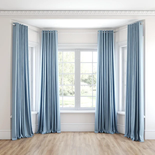 Photo of the fabric Provence Sky swatch by James Dunlop Essentials. Use for Curtains, Upholstery, Accessory, Top of Bed. Style of Plain, Texture