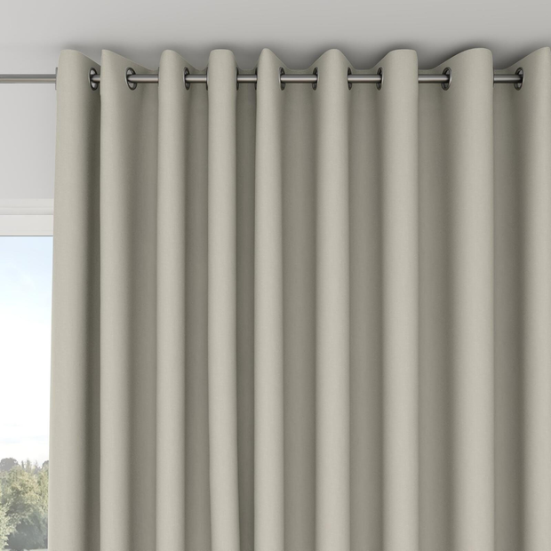 Photo of the fabric Satori Stonewash Parchment swatch by Mokum. Use for Curtains, Upholstery Light Duty, Accessory, Top of Bed. Style of Plain, Texture